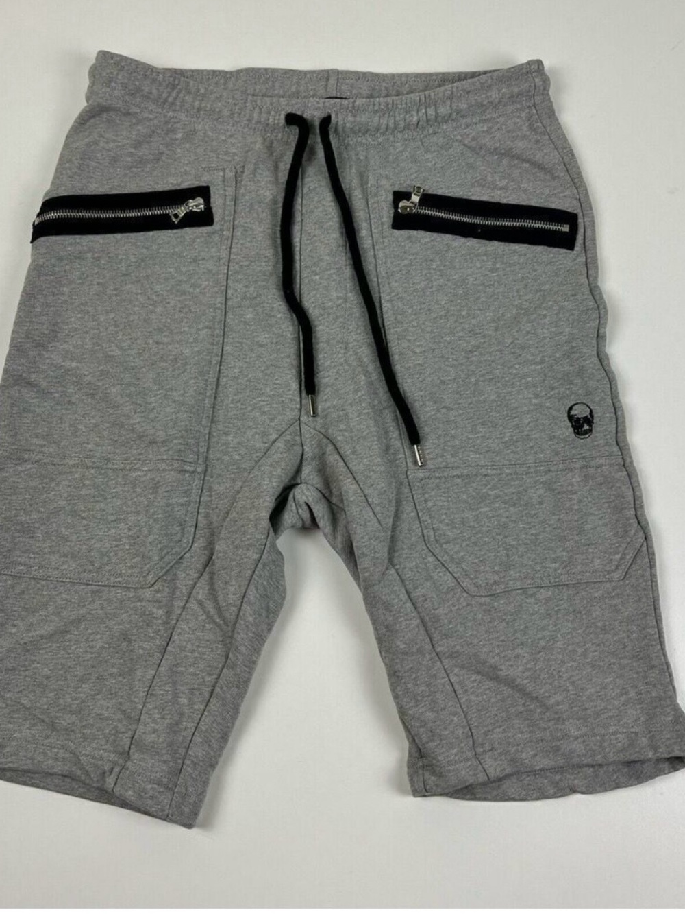 Markus Lupfer Gray Drawstring Athletic Shorts with Black Trim